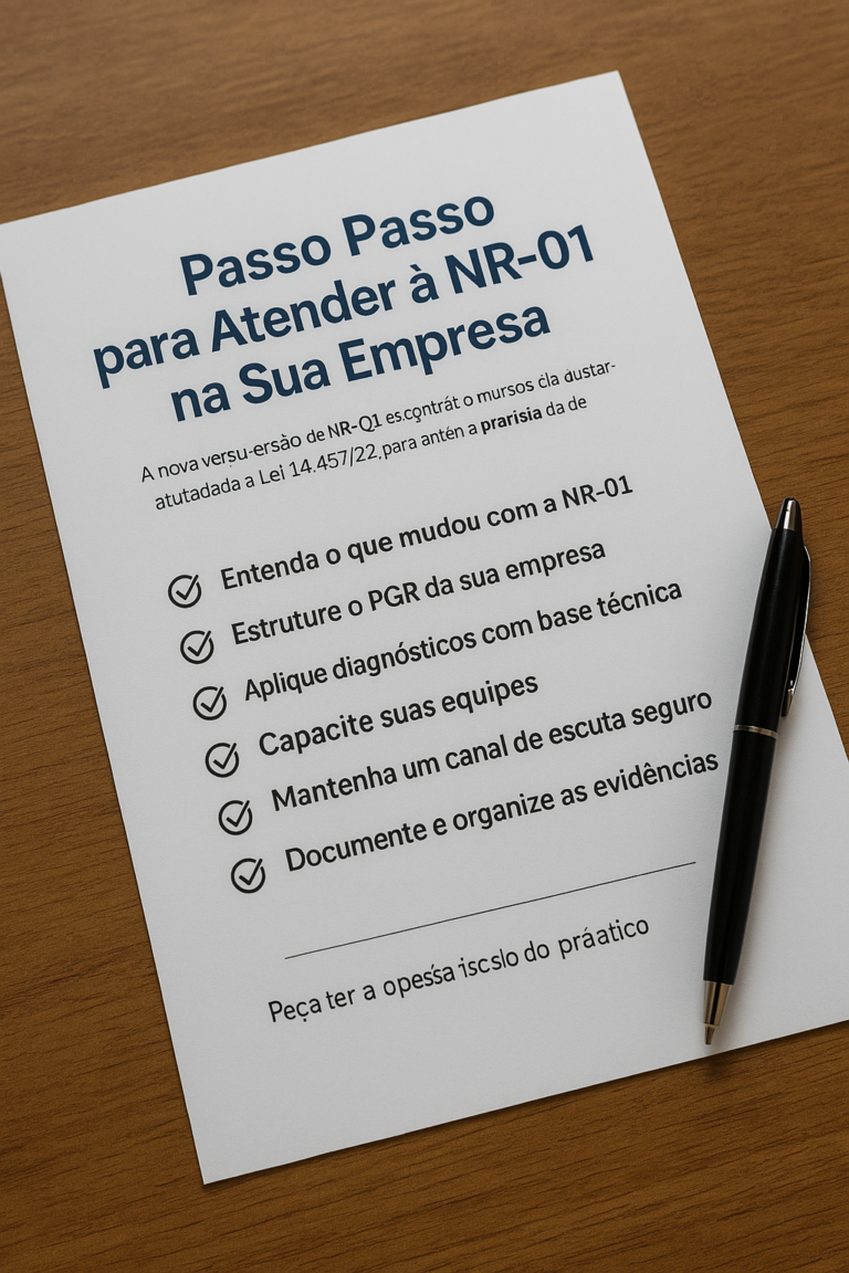 Passo a passo para atender à NR-01 na sua empresa