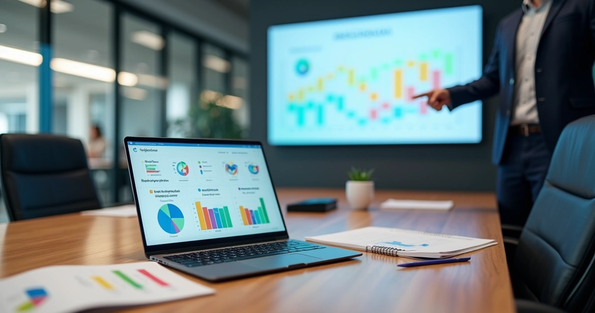 Gestor analisando painel digital de riscos trabalhistas conforme NR-1